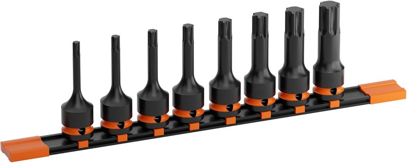 YEKEPRO 8-Piece 1/2” Drive Impact Torx Bit Socket Set, T30 T40 T45 T50 T55 T60 T70 T80, Cr-Mo Steel with Locking Pin Hole & Storage Case, Professional Grade for Automotive & Machinery Repair - Image 1